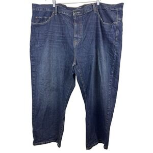 Nautica Jeans Mens 52x28 Blue Dark Wash Big & Tall Straight Leg Relaxed Fit
